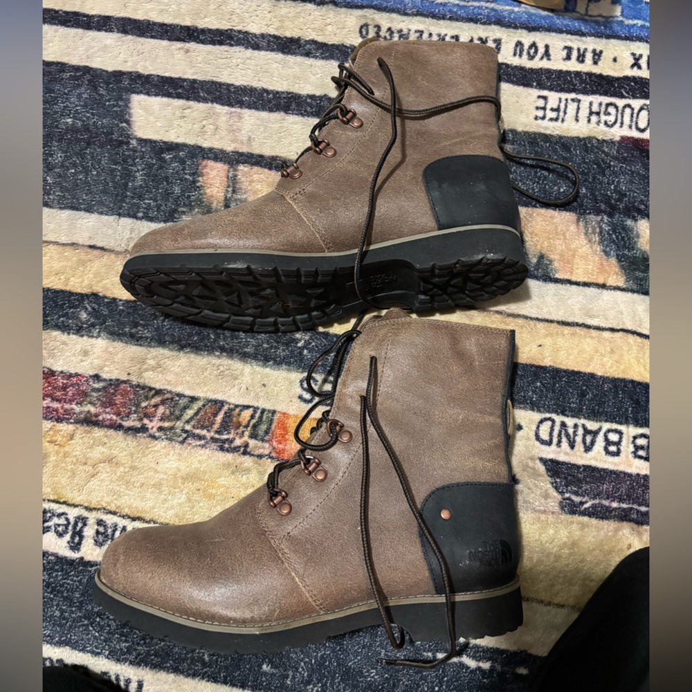 The North Face Brown Leather Boots Ballard Lace Ii NF0A2T4O Size 9.5